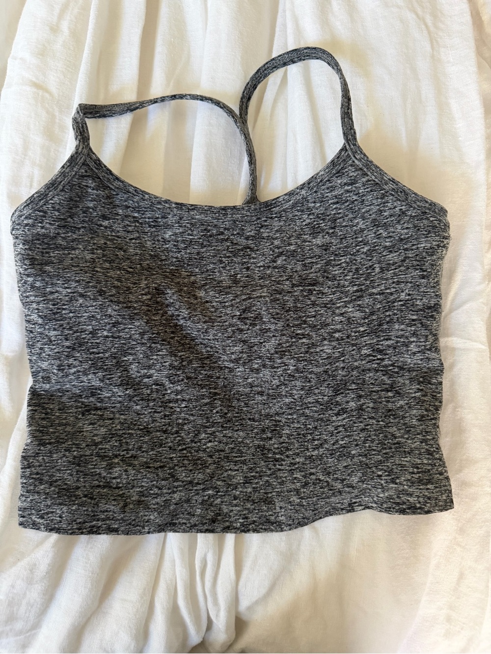 Beyond Yoga Heather Gray Slim Strappy Crop Camisole